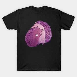 Cute watercolor purple hedgehog love hedgehugs watercolour watercolour hedgehugs T-Shirt